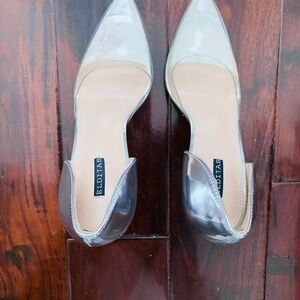 Elditas Silver and Clear Toe Metallic High Heels